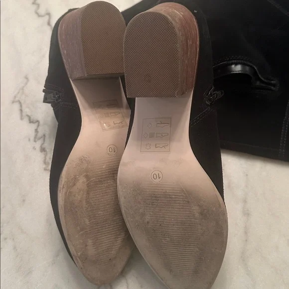 Sole Society Over the Knee Black Suede Knee-High Boots - Picture 4 of 7